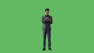 4k绿幕合成抠像使用手机的商务人士15秒视频