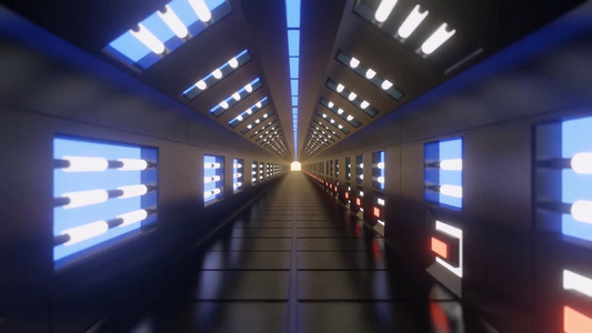 大气炫酷科技三维穿梭隧道背景视频视频