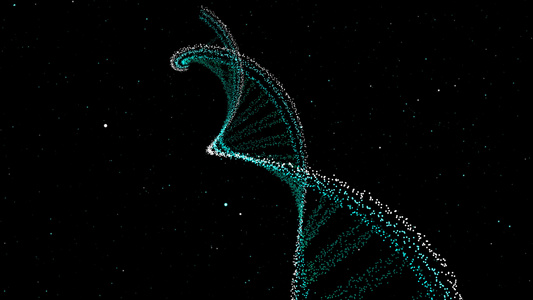 dna结构科学生物技术动画3d旋转细胞粒子在周围移动视频