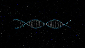 dna结构科学生物技术动画3d旋转和蓝色白色微粒细胞20秒视频