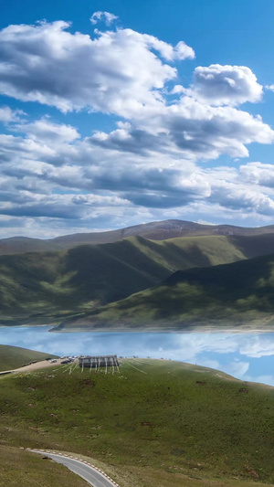 西藏风景自然风光草原延时15秒视频