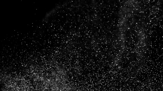 以黑色背景上运动的微粒细粉尘形式呈现的微粒抽象背景视频