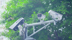 4k实拍城市交通探头监控安防设备20秒视频