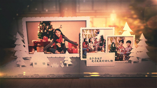 新年圣诞节复古相册展示AECC2015模板视频