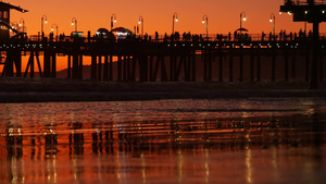 加州夏季海滩落日15秒视频