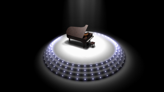 巨型钢琴表演舞台聚光灯视频