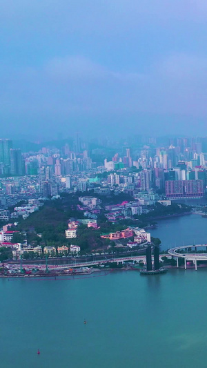 航拍澳门塔澳门西湾大桥城市跨海交通大桥建筑澳门旅游45秒视频