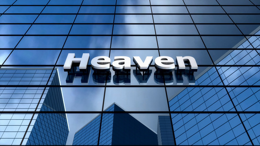 3d高楼与天堂标志视频