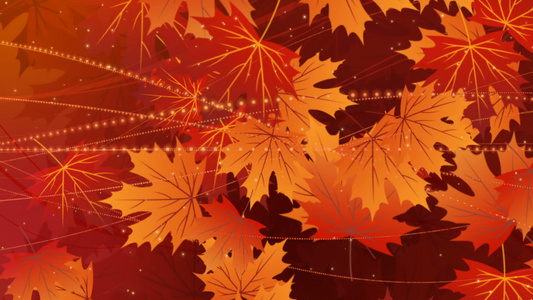 秋天背景有落叶运动图形视频