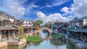 西塘古镇旅游风景照片合成背景视频40秒视频