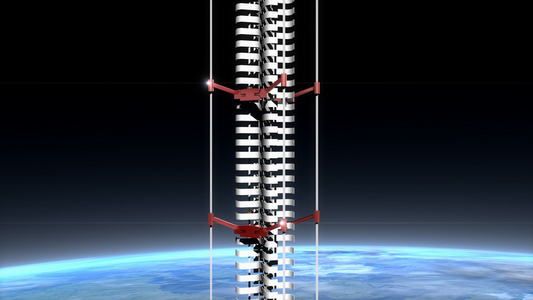 创作空间电梯概念动画视频