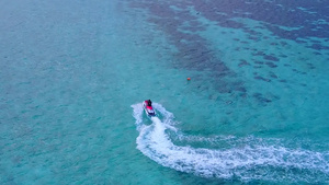 白沙底蓝环礁豪华海湾海滩旅行10秒视频