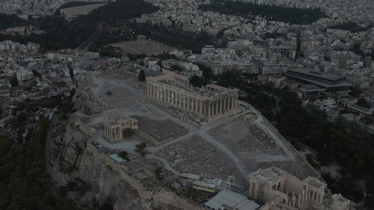 雅典天线希腊城市古代镇视图地标建筑卫城旅行建筑物欧洲视频