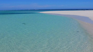 热带海滨沙滩假日的宽角抽象取法浅蓝海和沙巴附近的12秒视频