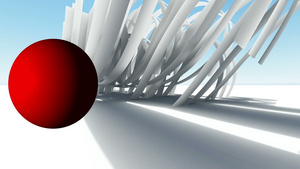 抽象建筑有机建筑和红球的概念23秒视频
