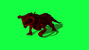3D神秘动物的动画正在绿屏上运行15秒视频