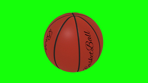 带字词的篮球篮球在绿屏幕铬背景上环绕旋转环11秒视频