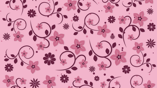 粉红背景图案有鲜花运动图形视频