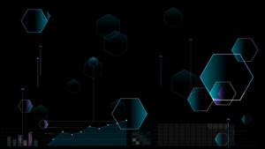 多边形未来数字信息图和雷达点分析改变两步循环和图形20秒视频