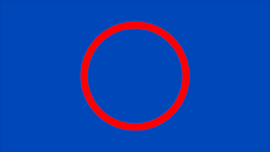 4k在铬键蓝色屏幕背景上的圆圈中动画红色禁止跨10秒视频