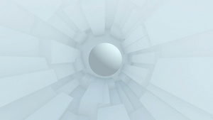 白色立方体隧道3D动画19秒视频