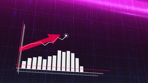 统计数据报价上升图表的上升蓝色直方图动画10秒视频