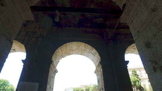 著名巨石之大拱门在罗马电影制片人Standicam视频