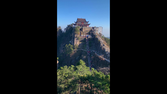 安徽著名旅游景点九华山风景区天台寺竖版视频合集视频