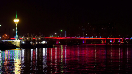 黑夜城市夜景视频