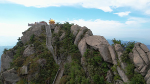 航拍5A南阳白云山鸡角曼景观区玉皇顶视频70秒视频