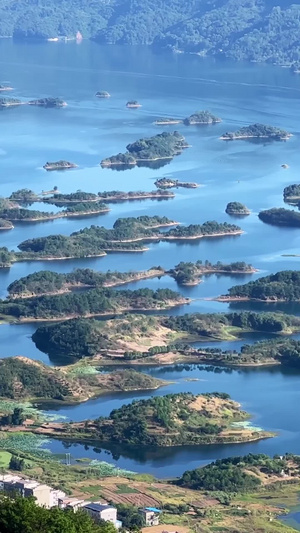 湖北4A级景区仙岛湖生态环境小岛旅游度假素材景区素材57秒视频