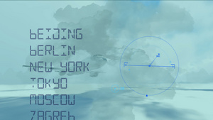 飞机在云上飞行的动画12秒视频