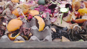 家庭食物垃圾中有机胡马沙堆37秒视频