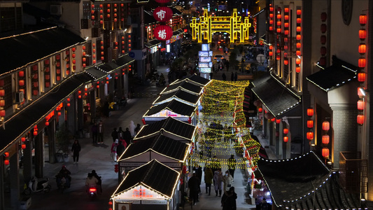 夜晚夜市人流人物生活延时摄影视频