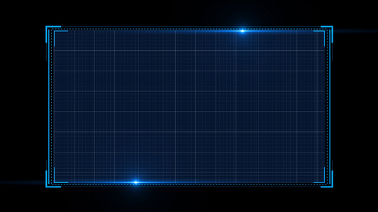 4k蓝色科技边框动画元素带透明度视频