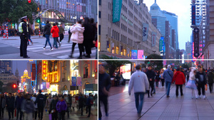 4K上海南京路步行街人群【该视频无肖像权】87秒视频
