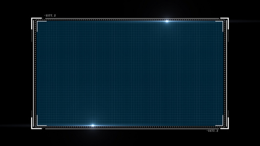 4k蓝色科技边框动画元素带透明度视频