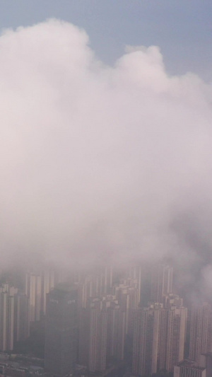 雨后迷雾重庆江北区渝北区云上航拍素材雨后城市80秒视频
