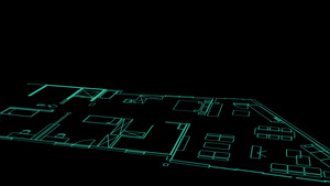 房屋计划蓝图和建筑物的框架模型21秒视频