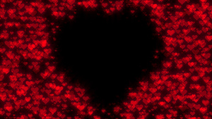 红色爱心辉光粒子爱心边框修饰动画20秒视频