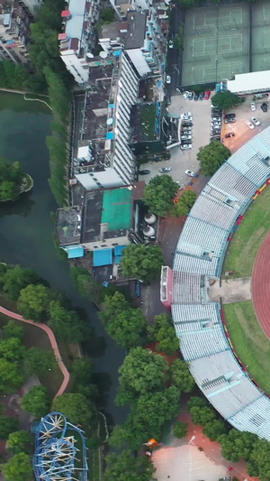 航拍武汉卓尔中超足球联赛主场球场新华路体育场素材足球场31秒视频