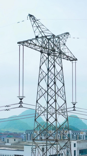 航拍南方电网电塔西电东送59秒视频