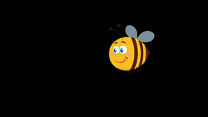 可爱的蜜蜂卡通人物9秒视频