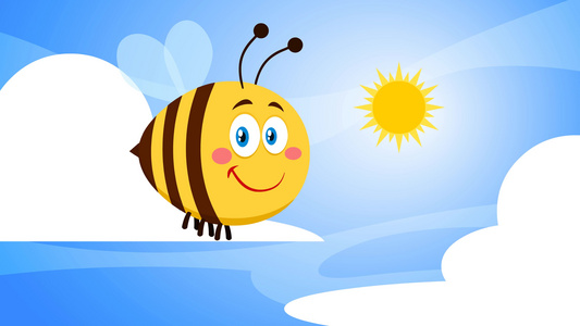 可爱的蜜蜂卡通形象视频