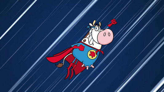 超级英雄巨牛卡通人物视频