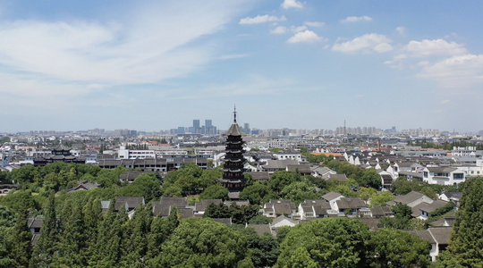 苏州老城区地标建筑瑞光塔视频