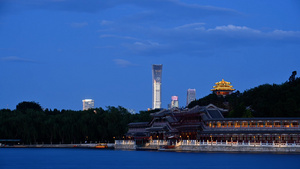 北京古代与现代的建筑日转夜延时摄影41秒视频