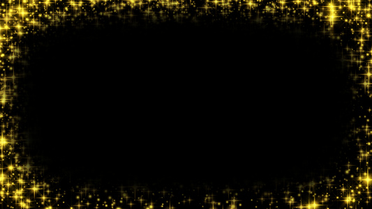 金色光斑星光粒子边框修饰动画视频