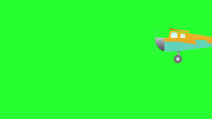在绿屏幕上写着生日快乐的文字飞机用长横幅飞翔16秒视频