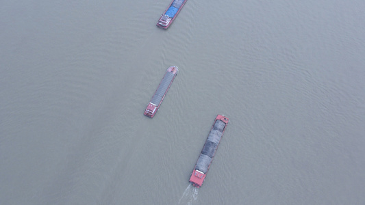 航拍长江航运交通物流商品贸易4k素材视频